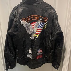 Men’s leather biker jacket